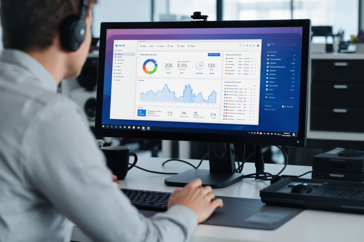 Power BI na ekranie komputera